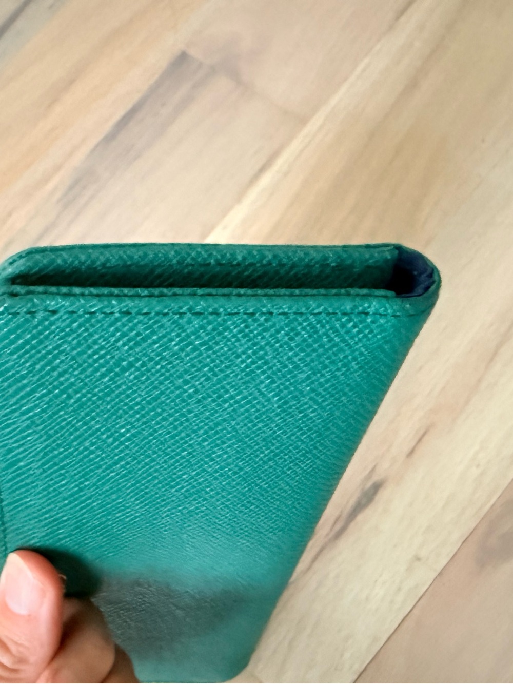 Cole Haan Emerald Green Saffiano Wallet with Gold Accent - Picture 5 of 5